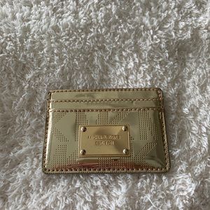Michael Kors metallic gold card holder
